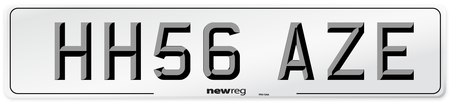HH56 AZE Number Plate from New Reg